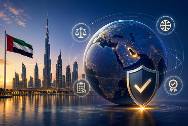 Dubai skyline representing Middle East-based, globally compliant operations